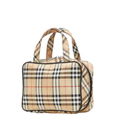 バーバリー ノバチェック ミニハンドバッグ ベージュ マルチカラー キャンバス レディース BURBERRY 【中古】